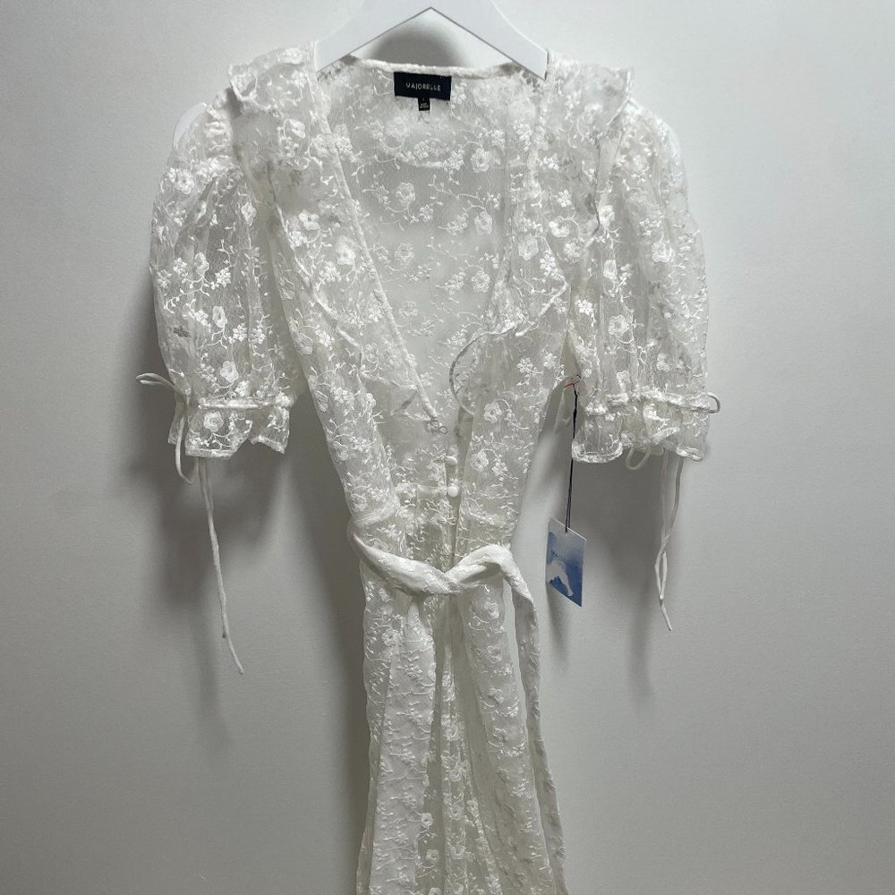 Majorelle Lace Swim Cover Up with Belt in White -New with Tags - Size Small